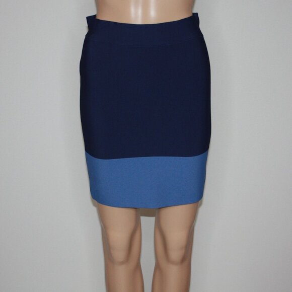 BCBG Maxazria Women's Joelle Blue Colorblock Knit Skirt size M NWT MSRP $148 - Picture 5 of 7